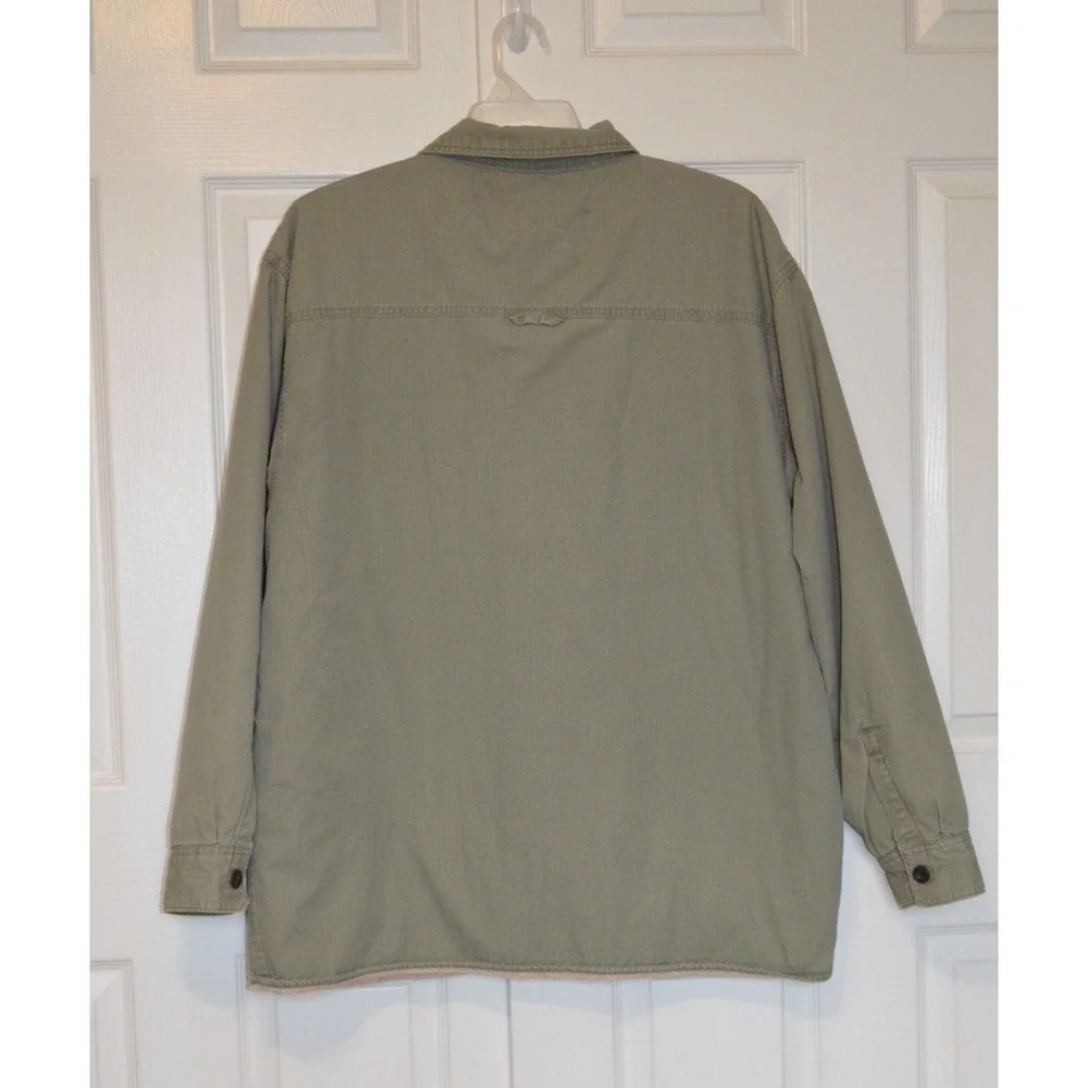 Levis Jacket Mens XL Green Sherpa Lined Shirt Jacket Shacket Workwear‎ spot READ